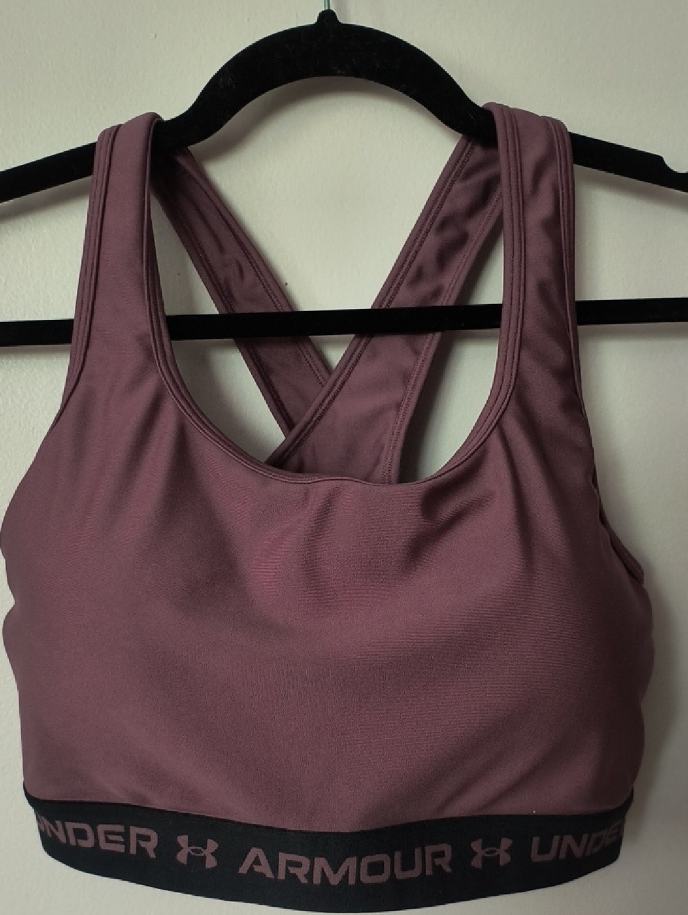 Under Armour Mauve Cross-Back Sports Bra with Logo Band